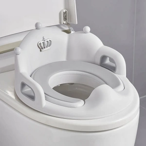 Colac WC, adaptor toaleta pentru copii dotat cu spatar si manere, dimensiune 40 cm, culoare Alb