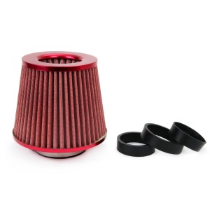 Filtru de aer conic rosu cu 3 adaptoare - Img 1