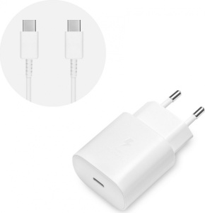 Incarcator 25W pentru Samsung S20 S20 FE S20+ T2510 cablu Type C 1M Super Fast Charger Alb - Img 2