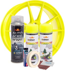 Kit complet reparatie si vopsire jante culoare Galben Fluorescent, V2 - Img 4