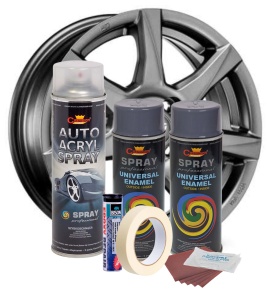 Kit complet reparatie si vopsire jante culoare Gri Inchis, V2 - Img 4