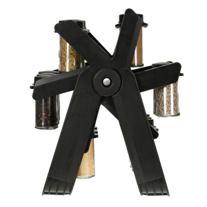 Organizator de condimente cu 18 containere cu suport rotativ pentru bucatarie, culoare neagra - Img 5