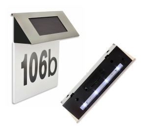 Placa numar casa iluminata LED, incarcare solara, carcasa din INOX - Img 3