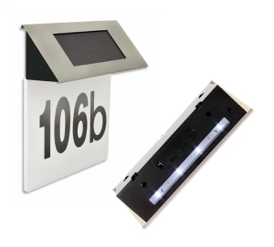 Placa numar casa iluminata LED, incarcare solara, carcasa din INOX - Img 3
