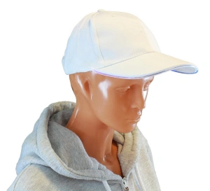 Sapca de tip baseball, cu cozoroc iluminat RGB, culoare Alba, marime universala, reglabila - Img 5