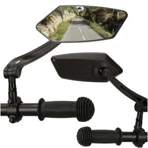 Set 2 Oglinzi retrovizoare pentru bicicleta, reglabile 360 grade, culoare Neagra - Img 4