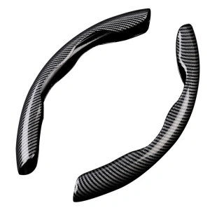 Set 2 ornamente volan finisaj CARBON NEGRU, dimensiune universala - Img 3