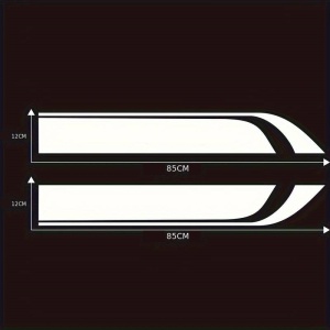 Set 2 stickere autoadezive Tuning, model "Hood Stripes V1", dimensiune 85 x 12 cm, culoare Neagra - Img 3