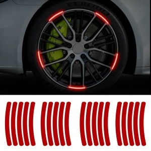 Set 20 bucati Elemente Reflectorizante "Wheel Arch" pentru autoturisme, biciclete, motociclete, atv-uri, scutere, culoare Rosie