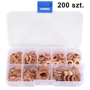 Set 200 de șaibe din cupru, 9 dimensiuni diferite, pentru buson baie de ulei sau alte reparatii - Img 3
