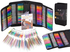 Set 242 piese, Pixuri cu gel multicolor + Rezerve + Carte de colorat + Penar - Img 2