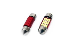Set becuri auto cu LED CANBUS sofit compatibil C5W 12 SMD 31mm Alb 12/24V, destinat competitiilor auto sau off-road