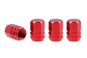 Set capacele auto pentru ventil hexagon rosu 4 buc - Img 2
