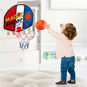 Set MINI pentru copii, Cos de basket + Minge + Pompa, pentru activitati in aer liber sau interior - Img 1