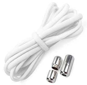 Sireturi elastice SMART pentru incaltaminte cu clema metalica, culoare alba - Img 3