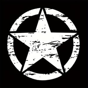 Sticker autoadeziv pentru vehicule Off Road, model "Rusted Army Star", dimensiune 50 x 50 cm, culoare Alba - Img 2