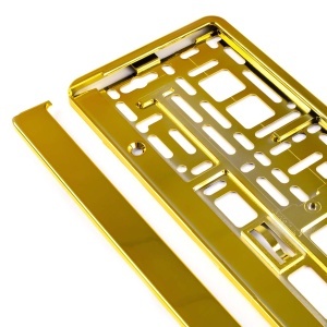 Suport numar inmatriculare din plastic, calitate Premium, culoare AURIU - Img 4