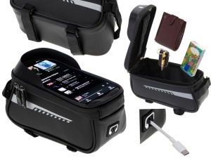Suport Telefon IMPERMEABIL tip Geanta, montaj pe Motocicleta sau Bicicleta - Img 4