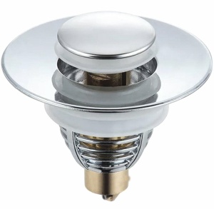 Dop scurgere chiuveta, universal, deschidere cu click, material oțel, diametru exterior 62 mm, culoare Argintiu - Img 5