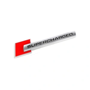 Emblema auto model "SUPERCHARGED", reliefata 3D, dimensiune 10 x 1 cm - Img 2