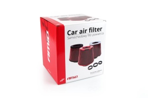 Filtru de aer conic rosu + chrome cu 3 adaptoare - Img 3