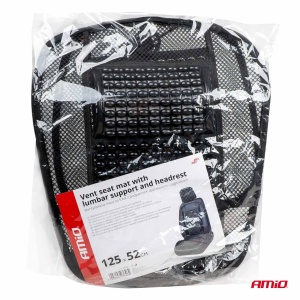 Husa scaun auto cu bile de masaj, suport lombar si tetiera, dimensiuni 125 x 52 cm, culoare Neagra - Img 11