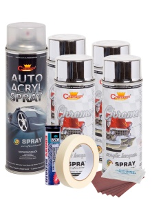 Kit complet reparatie si vopsire jante culoare Crom Metalic, V4 - Img 3