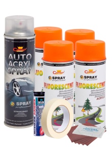 Kit complet reparatie si vopsire jante culoare Orange Fluorescent, V4 - Img 3