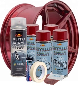 Kit complet reparatie si vopsire jante culoare Rosu Burgundy Metalizat, V4 - Img 2