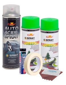 Kit complet reparatie si vopsire jante culoare Verde Fluorescent, V2 - Img 3