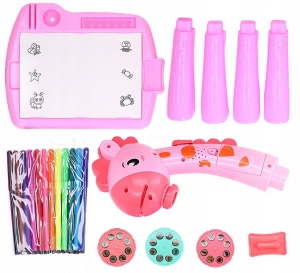 Masa Muzicala de Desen pentru copii cu Proiector, model Girafa, culoare Roz, 24 imagini, AVX-WT-222-2-PINK-GIRAFFE - Img 3
