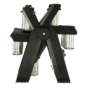 Organizator de condimente cu 18 containere cu suport rotativ pentru bucatarie, culoare neagra - Img 2