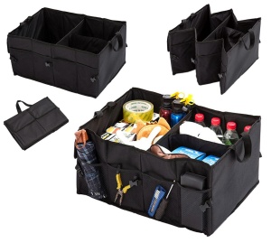 Organizator portbagaj auto cu 9 buzunare, 55 x 38 x 26cm, culoare neagra - Img 3