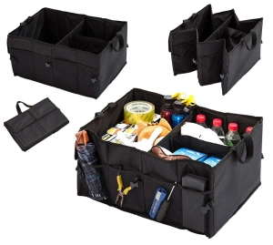 Organizator portbagaj auto cu 9 buzunare, 55 x 38 x 26cm, culoare neagra - Img 3