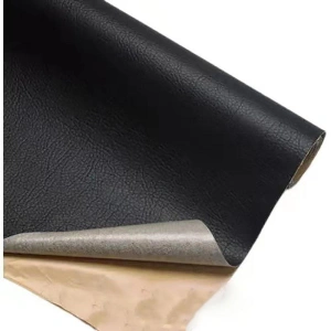 Piele Ecologica pentru reparatii, autoadeziva, dimensiune 50cm x 150 cm, culoare Neagra, pentru canapele, genti, jachete, scaune auto, mobilier - Img 2