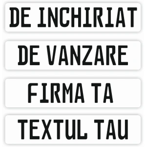 Placuta de inmatriculare "CUSTOM TEXT", dimensiune 52 x 11 cm, culoare alba, material PVC, 33 de caractere incluse - Img 2