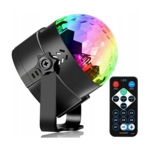 Proiector Disco LED RGB cu telecomanda si senzor de sunet - Bila Disco pentru petreceri - Img 4