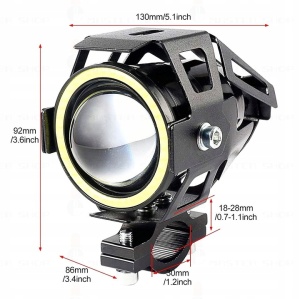 Proiector LED cu Lupa, Angel Eye ALB si Devil Eye RED, alimentare 12V, pentru Off-Road, ATV, SSV, UTV - Img 5