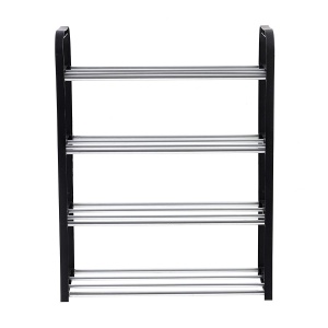 Raft Elegant pentru depozitare Pantofi sau Pantaloni, cu traverse metalice, 4 nivele, dimensiuni 58 x 42 x 18 cm - Img 3