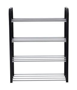 Raft Elegant pentru depozitare Pantofi sau Pantaloni, cu traverse metalice, 4 nivele, dimensiuni 58 x 42 x 18 cm - Img 3