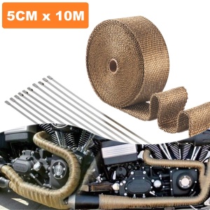 Rola banda termoizolanta din fibra de sticla, rezistenta termic pentru galerii evacuare, destinatie auto-moto, dimensiune 5cm x 10m - Img 1