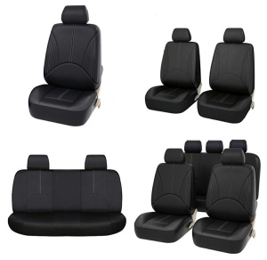 Set 11 huse scaun auto UNIVERSALE din piele ecologica NEGRU AG338E - Img 5