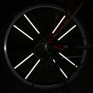 Set 12 ornamente din material reflectorizant pentru spite bicicleta, culoare gri - argintiu - Img 4
