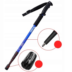 Set 2 bastoane "Nordic Walking" model GOTA, cu sistem Anti-Soc, lungime 63cm – 135cm, culoare albastra - Img 3