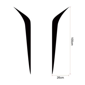 Set 2 stickere autoadezive Tuning, model "Hood Stripes V2", dimensiune 100 x 26 cm, culoare Neagra - Img 2