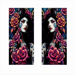 Set 2 stickere decorative pentru stalpii usilor, print autoadeziv de inalta rezolutie, dimensine 2 buc x 50 x 22 cm , cod: AVX-SSU-21 - Img 2