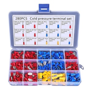 Set 280 de conectori de sertizare izolati, 15 tipuri, in carcasa de plastic - Img 2