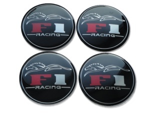 Set 4 buc. ornament central janta, model "F1 Black", diametru 5cm - Img 2