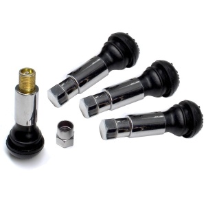 Set 4 Valve Metalice Cromate cu capac hexagonal - Img 2