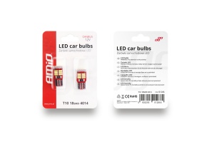 Set becuri auto cu LED CANBUS compatibil T10e W5W 18 SMD Alb 12V, destinat competitiilor auto sau off-road - Img 2